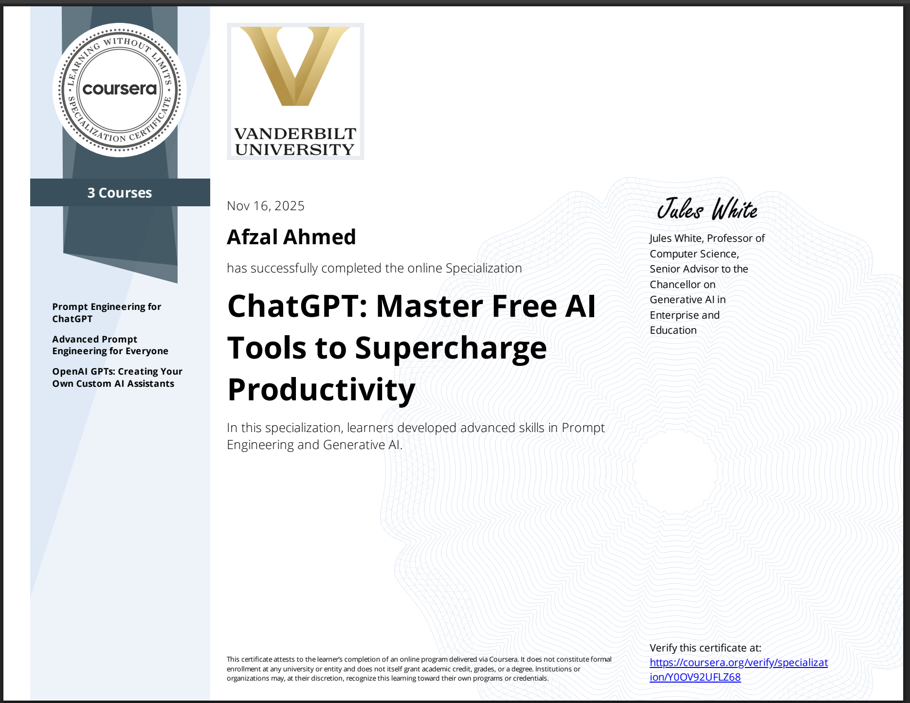 ChatGPT Master Productivity Certificate